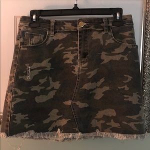Denim camo skirt